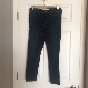 Dark skinny high rise jeans